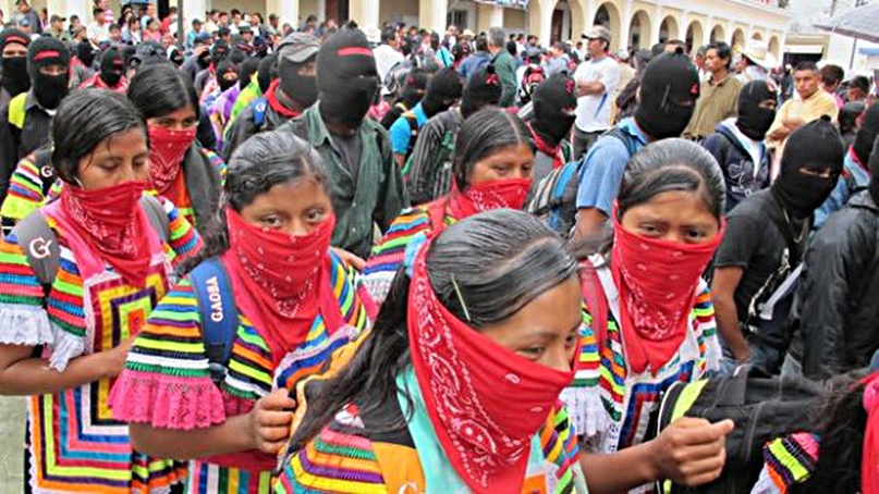 Zapatistas march on Dec 21, 2012, in Chiapas.